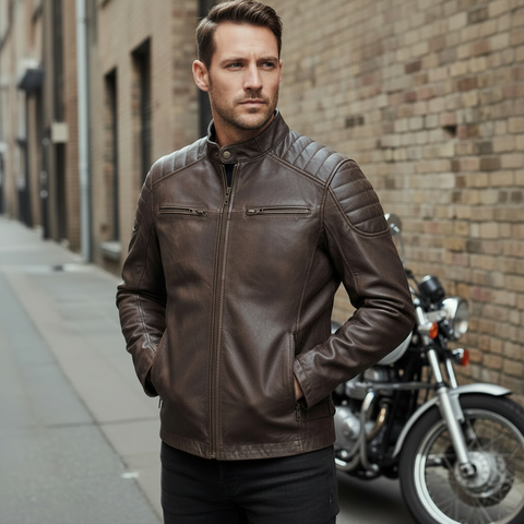 Men's Snuff Brown Leather Jacket