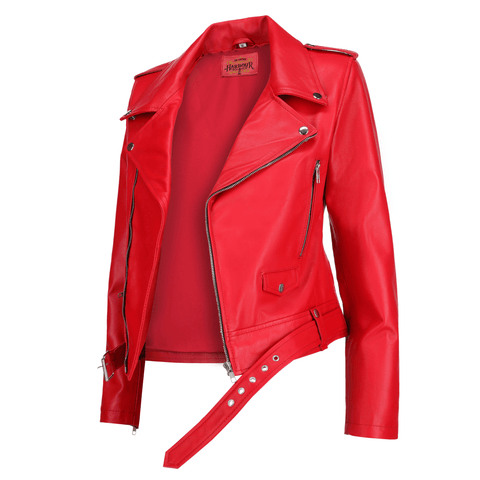 Cool Red Women's Leather Jacket