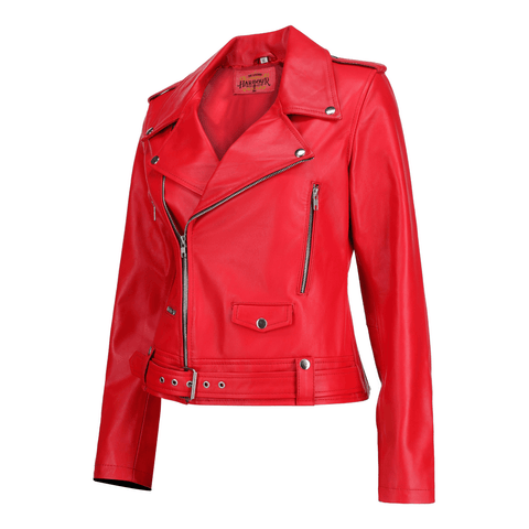 Cool Red Women's Leather Jacket