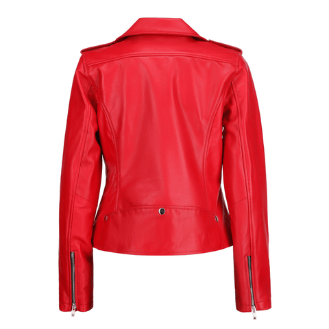 Cool Red Women's Leather Jacket