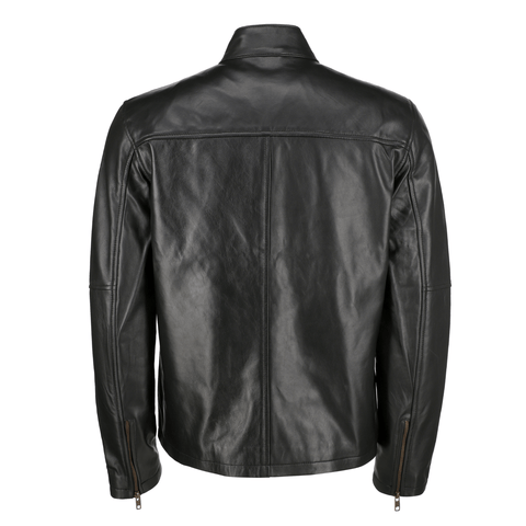 Men's Classic Red Striped Biker Leather Jacket