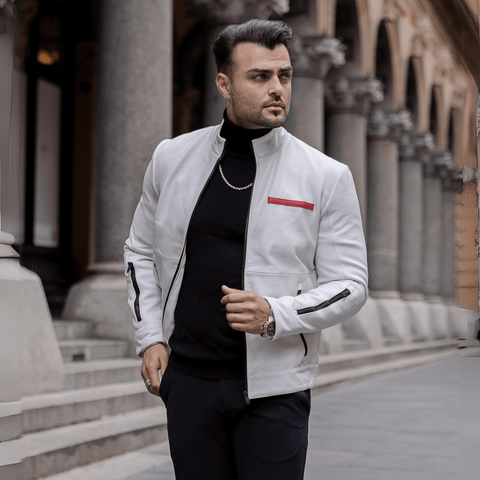 Men's Blitz White Racer Jacket