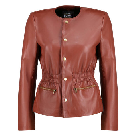 Millie Bobby inspired brown leather jacket