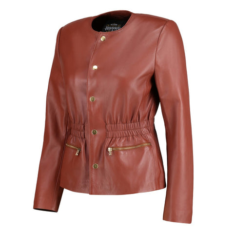Millie Bobby inspired brown leather jacket