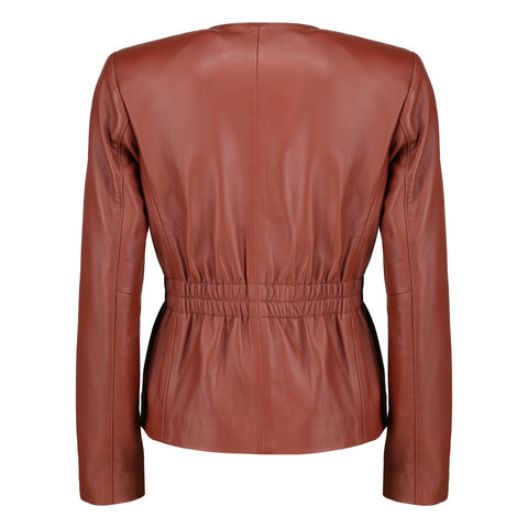 Millie Bobby inspired brown leather jacket