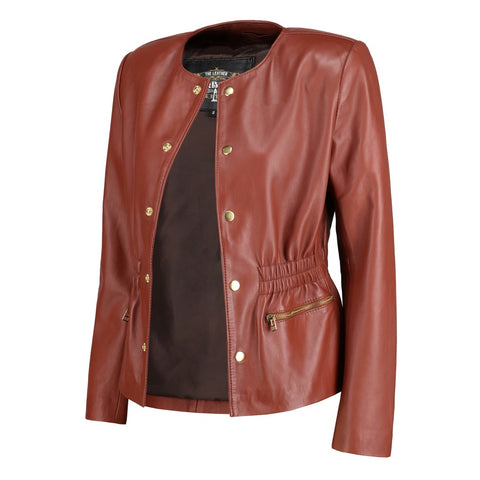 Millie Bobby inspired brown leather jacket
