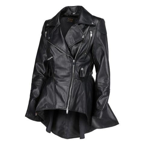 Asymmetric Zip Peplum Jacket