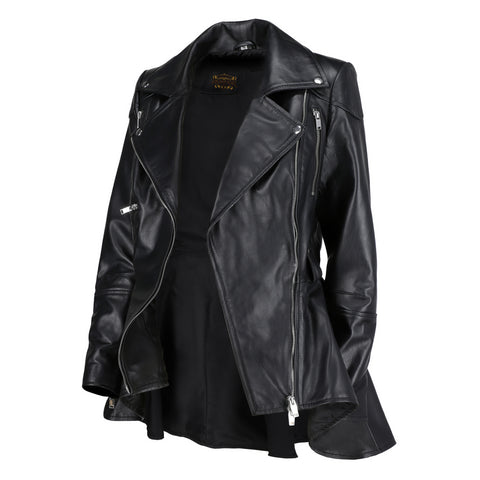 Asymmetric Zip Peplum Jacket