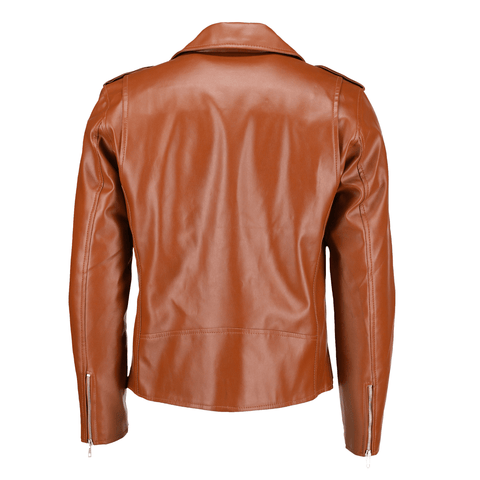 Men's Brown Belted Moto Leather Jacket