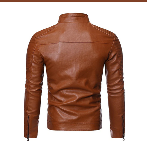 Men's Street Casual Brown Leather Jacket