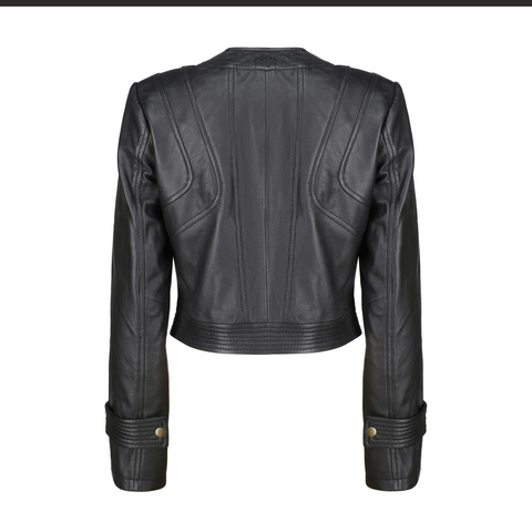 Stylish Cropped Leather Jacket