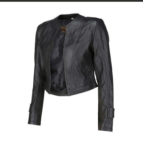 Stylish Cropped Leather Jacket