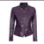 Women’s Purple Racer Leather Jacket