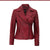 Women’s Red Asymmetrical Leather Jacket