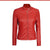 Women’s Red Quilted Racer Leather Jacket