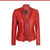 Women’s Red Quilted Racer Leather Jacket