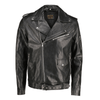 Men's Black Belted Moto Leather Jacket